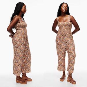 Wilfred Aritzia Chianti Smocked Pocket Ditsy Floral Garden Wide Leg Jumpsuit XS